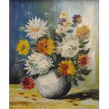 TONI BEYOM oil on board - study of flowers in a vase, 29 x 24cms