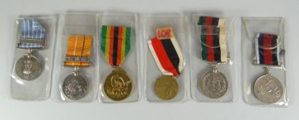 SIX VARIOUS OVERSEAS CAMPAIGN MEDALS with ribbons, none named