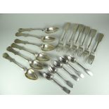 QUANTITY OF 84 STANDARD RUSSIAN CUTLERY comprising six large table-forks and six near matching