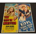 THE LADY IN QUESTION & KIPPS two original UK cinema posters from the 1940's, posters are numbered,