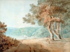 FOLLOWER OF FRANCIS NICHOLSON a pair of watercolours - local Welsh scenes, possibly Britton ferry,