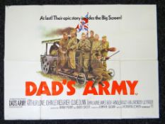 DAD'S ARMY original UK cinema poster from 1971, printed by Lonsdale & Bartholomew, folded, pin holes