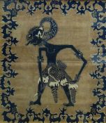 TURN OF THE CENTURY FRAMED BATIK of an Indian figure, 42 x 37cms Provenance: Estate of Helen