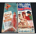 CHEERS FOR MISS BISHOP & CHAD HANNA two original UK cinema posters from the 1940's, posters are