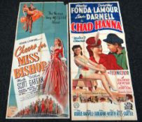 CHEERS FOR MISS BISHOP & CHAD HANNA two original UK cinema posters from the 1940's, posters are