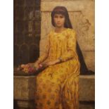 WALTER CHARLES HORSLEY (1855-1921) oil on canvas - full portrait of a young Middle Eastern girl in a