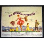 THE SOUND OF MUSIC original UK cinema poster from 1965, first release Cinemascope version printed by