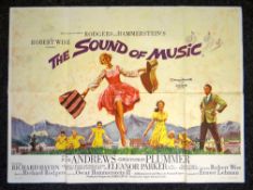 THE SOUND OF MUSIC original UK cinema poster from 1965, first release Cinemascope version printed by