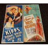 KIPPS & CHEERS FOR MISS BISHOP two original UK cinema posters from the 1940's, numbered, folded