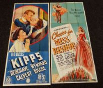 KIPPS & CHEERS FOR MISS BISHOP two original UK cinema posters from the 1940's, numbered, folded