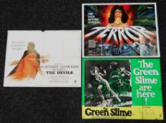 THE DEVILS, TERROR & THE GREEN SLIME three original UK cinema posters from the 1970's, folded, pin