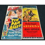 TIN PAN ALLEY & ARIZONA two original UK cinema posters from the 1940's, posters are numbered, folded