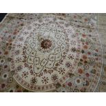 KASHMIR CARPET ivory ground with unique medallion design, 300 x 191cms