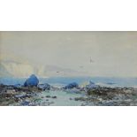 F M BELLE SMITH watercolour - coastal scene with gulls, signed, 16 x 28cms Provenance: Estate of