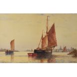 FREDERICK JAMES ALDRIDGE (1850-1933) watercolour - Bosham Reach, Chichester, signed, 24 x 37cms