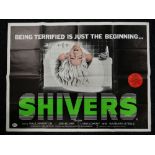 SHIVERS original UK cinema poster from 1975, directed by David Cronenberg, folded, pin holes in