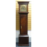 AN EIGHTEENTH CENTURY WELSH ELM ENCASED LONGCASE CLOCK by Charles Vaughan of Pontypool, having a