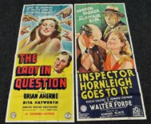 THE LADY IN QUESTION & INSPECTOR HORNLEIGH GOES TO IT two original UK cinema posters from the 1940'