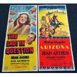 THE LADY IN QUESTION & ARIZONA two original UK cinema posters from the 1940's, posters are numbered,