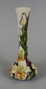 A 2006 MOORCROFT LIMITED EDITION (8/99) LONG NECK VASE in the Gladioli pattern, 21cms high