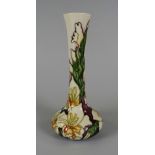 A 2006 MOORCROFT LIMITED EDITION (8/99) LONG NECK VASE in the Gladioli pattern, 21cms high