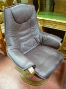 Ultra modern leather effect swivel armchair