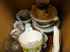 Box of mixed porcelain and glassware etc