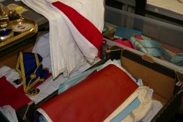 Large parcel of Masonic regalia - aprons, robes, hats etc