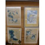 Set of three Oriental prints etc