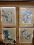 Set of three Oriental prints etc