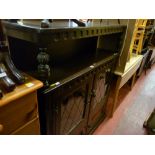 Priory style buffet sideboard with leaded glass lower cupboard doors