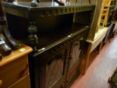 Priory style buffet sideboard with leaded glass lower cupboard doors
