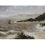 W CHICHESTER (cousin of the sailor Sir Francis Chichester) oil on canvas - rocky Devonshire