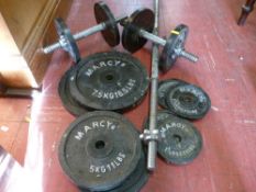 Cast Marcy weight lifting equipment and dumb-bells