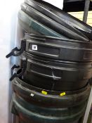Quantity of as new black plastic dustbins in two sizes