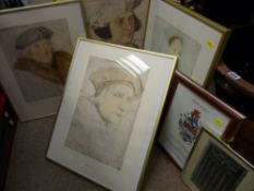 Series of prints of historical figures etc