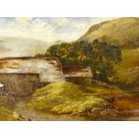 C JONES oil on canvas - rural farmstead