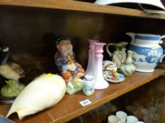 Good decorative seashells, Wedgwood style jug and other decorative china