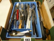 Box of kitchen cutlery