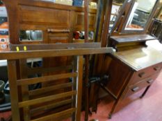 Edwardian polished dressing table and bed ends