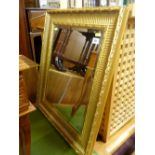 Modern gilt framed bevelled edge wall mirror