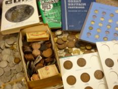 Large parcel of mixed coinage and currency including sixpences, thrupenny, good quantity of silver