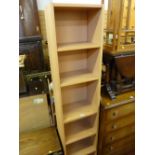 Modern light wood display unit with interior adjustable shelves