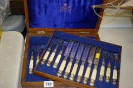 Mappin & Webb cased set of bone handled cutlery