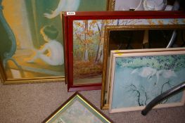 Parcel of mixed paintings, prints, mirrors etc