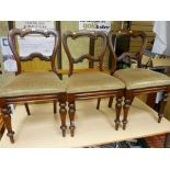 Three Victorian mahogany side chairs