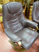 Ultra modern leather effect swivel armchair