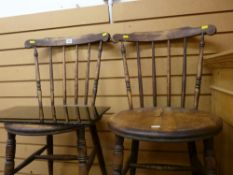 Pair of circular seat farmhouse chairs