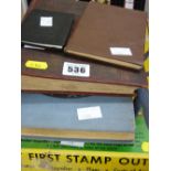 'My First Stamp Outfit' vintage box with quantity of loose stamps and stamp albums, one pocket album