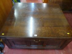 Large oak box style entertainment stand and a single drawer pine filing cabinet/side table